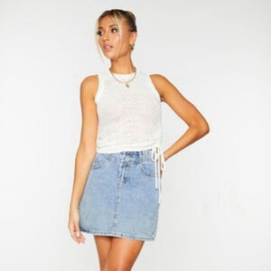 PrettyLittleThing Cream Knit Side Tie Tank Top | Size M | NWT Giftable